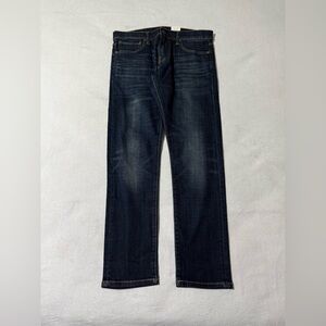 NWT Lucky Brand 110 Slim Jeans Mens 33x30 Blue Denim Stretch Straight Dark Wash